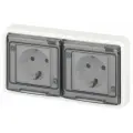 Розетка Эксперт 11-2524-01 2х2P+E гориз. IP55 шторки 16А-250В СУ бел. Эра Б0063254