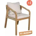 Комплект садовых кресел деревянных с подушками Rimini KD, 4 шт, Tagliamento
