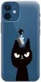 Силиконовый чехол на Apple iPhone 12 Mini / Эпл Айфон 12 мини с рисунком Disgruntled Cat