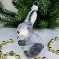 Irena-Co елочная игрушка, стекло Зайка серенький (14,5х8,5х7см)