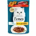 Влажный корм Гурмэ Желе Де-Люкс для кошек, с говядиной в роскошном желе 75 г х 52 шт