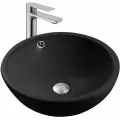Раковина накладная Aquatek 45 AQ5354-MB, черная, санфарфор, круг