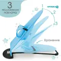 2 шт. Шезлонг детский, кресло - качалка с игрушками для новорождённых «Крошка Я», цвет голубой