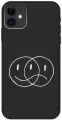 Силиконовый чехол на Apple iPhone 11 / Эпл Айфон 11 с рисунком Two Faces W Soft Touch черный