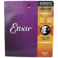 Струны для акустической гитары Elixir 16027 Nanoweb Custom Light Phosphor 11-52