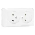 Розетка 2-м ОП Олимп 16А IP20 бел. бел. Universal О0102 (5шт. в упак.)