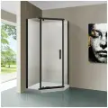Душевой уголок Vincea Stresa VSP-1S900CLB, 900*900, черный, стекло прозрачное