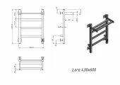 Полотенцесушитель электрический Grota Lore 430х600 черный