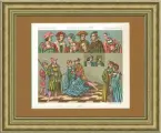 Европа XV-XVI века: головные уборы и одежда горожан. Старинная хромолитография