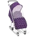 Санки-коляска Nika Наши детки 3-1К (с фламинго сливовый)
