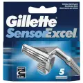 Сменные кассеты Gillette Sensor Excel, серебристый, 5 шт.