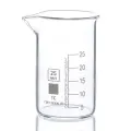 Стакан лабораторный 25 мл, 10 шт (тип Н, низкий с делениями и носиком, термостойкий) ТС Н-1-25