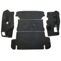 Кожаный 3D коврик в багажник чехол Toyota RAV 4 V (XA50) (2018+) Полный комплект (с боковинами) Черный с бежевой строчкой