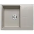 Мойка для кухни каменная POLYGRAN GALS-620, серая, врезная, квадратная, с крылом (Серый №14)
