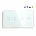 Сенсорный выключатель WiFi 4 клавиши 2 поста (2G+2G) стекло 157х86мм цвет белый