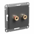 5 шт. Systeme Electric AtlasDesign Базальт Розетка Аудио двойная, ATN001487