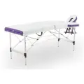 Стол массажный складной алюминиевый JFAL01A 3-х секционный (белый/фиолетовый)