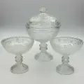 Набор для подачи варенья (вазочка с крышкой и две креманки)