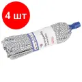 Комплект 4 шт, Насадка МОП ленточная для швабры, крепление еврорезьба, хлопок/полиэстер/резина, 33 см, VILEDA АнтиБак, 137908