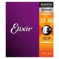 11102 NANOWEB Комплект струн для акустической гитары, Medium, бронза 80/20, 13-56, Elixir