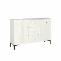 Комод для одежды Валенсия 13.309 с ящиками, с полками, на ножках, металлические ручки, 133.2х38.4х87.5 см, Белый