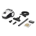 Пылесос для дома Karcher VC 2 (1.198-035.0), с мешком для сбора пыли и 3 насадками, 700 Вт, HEPA фильтр, белый