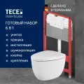 Комплект 3 в 1 Унитаз подвесной BOCCHI Etna белый / Сиденье белая, с микролифтом / Инсталляция с кнопкой TECE Base 9400413 цвет белый