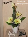 Искусственная магнолия Holodilova Грандифлора, длина 60 см, салатовая