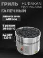 Гриль Hurakan HKN-PEG480R, галечный, электрический, серый металлик, 48 см