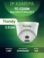 TIANDY 2МП купольная IP-камер TC-C320N I3/E/Y/2.8mm/V2.0 с адаптивной ИК подсветкой до 30м и встроенным микрофоном
