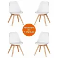 Комплект кухонных стульев Tetchair Tulip, 4 штуки, белый/бежевый