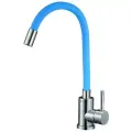 Смеситель для кухни Solone EZA4-F090BU, мойки с гибким силиконовым изливом, кран на кухню, синий