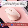 Беспроводная мышь Inphic (DR801) аккумуляторная, с бесшумными кнопками, розовый