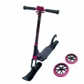 Самокат-снегокат 2в1 TT City scooter (pink) розовый с лыжами