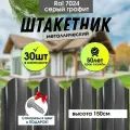 Заборчик садовый для дома Штакетник Серый графит 150см