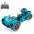 Машинка трюковая на пульте управления с паром и подсветкой, бирюзовая / Машинка перевертыш, S+S Toys