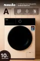 Стиральная машина фронтальная SMILE SWMSW10MB1400 бежевый мрамор/черный (DD, пар, инвертор)