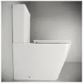 Унитаз-компакт напольный Ceramicanova Cubic CN1803 с микролифтом, безободковый, фарфоровый, квадратный, антивсплеск, белый с нижним подводом