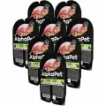 ALPHAPET SUPERPREMIUM для взр кастри котов и стерилизов кошек паштет с кроликом ламистер 80 гр 80 гр х 8 шт