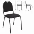 Стул COMFUR РС00Л, офисный, прочный черный каркас, текстиль, чёрный цвет