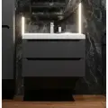 Тумба без раковины для ванной 80 подвесная аквакрафт Violetta Премиум, графит