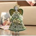 Ёлочная игрушка Ангел с дудочкой зеленй