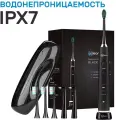 Электрическая зубная щетка ACleon F-36 Black, ультразвуковая с дорожным кейсом, режим отбеливания и массажа для чувствительных зубов, десен,5 насадок