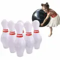 Гигантский надувной набор для боулинга 7 шт, включая 6 кеглей 27 дюймов и шар 24 дюйма для семейной вечеринки взрослых на открытом воздухе в помещении