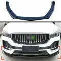 Передняя губа, для Geely Monjaro KX11, ABS, глянцевый черный, 3 части