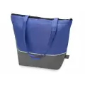 Сумка-холодильник Reviver с длинными ручками из нетканого переработанного материала RPET, цвет синий/серый