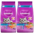 WHISKAS аппетитный обед для взрослых кошек c лососем с нежным паштетом (5 + 5 кг)