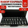 Набор головок АвтоХит, для ударного монтажа, 35 предметов, в кейсе