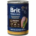 Brit Premium by Nature консервы для взрослых собак всех пород с чувствительным пищеварением с индейкой и тыквой - 410 г х 6 шт