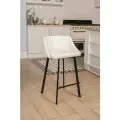 Полубарный стул Velex со спинкой, цвет молочный кожзам, основание черное, высота 65 см